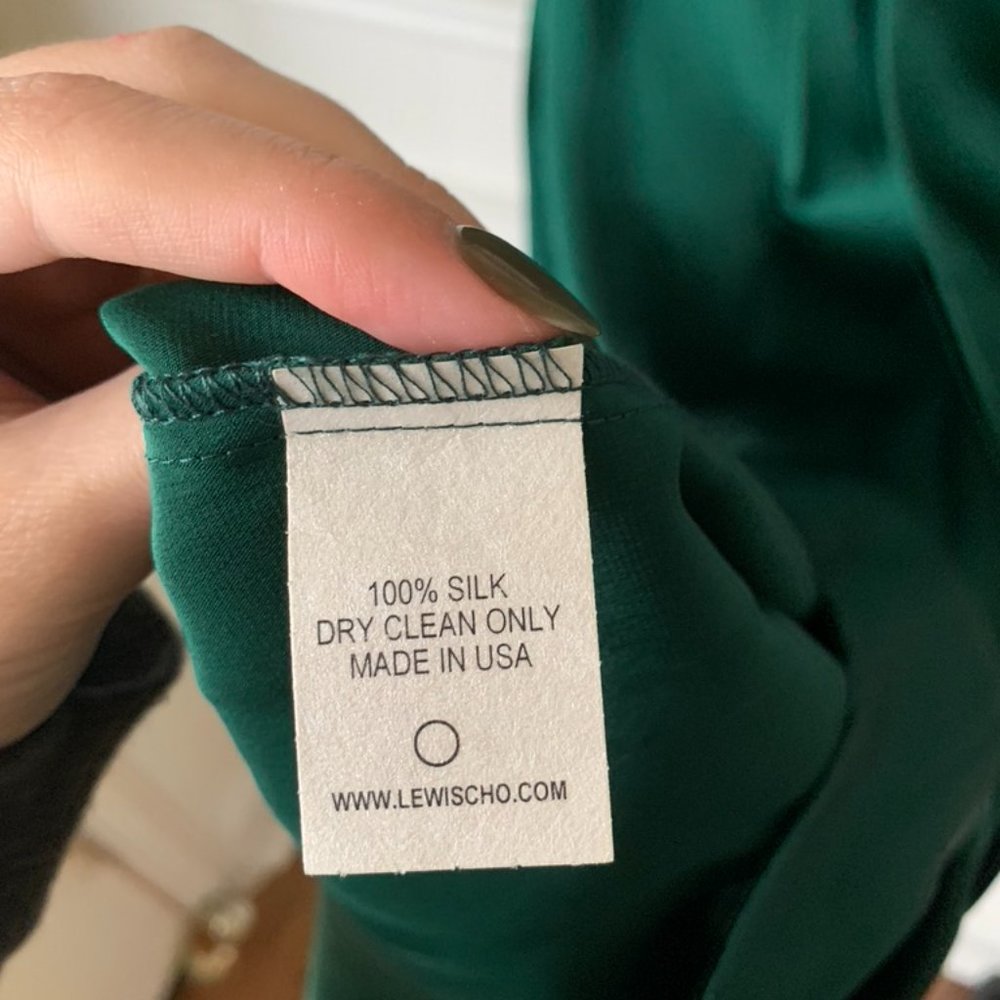 Lewis Cho Emerald Green Silk Dress - Picture 4 of 4
